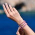Cristal violet cosmique | Argent sterling .925 | Bracelet de perles de verre galaxie